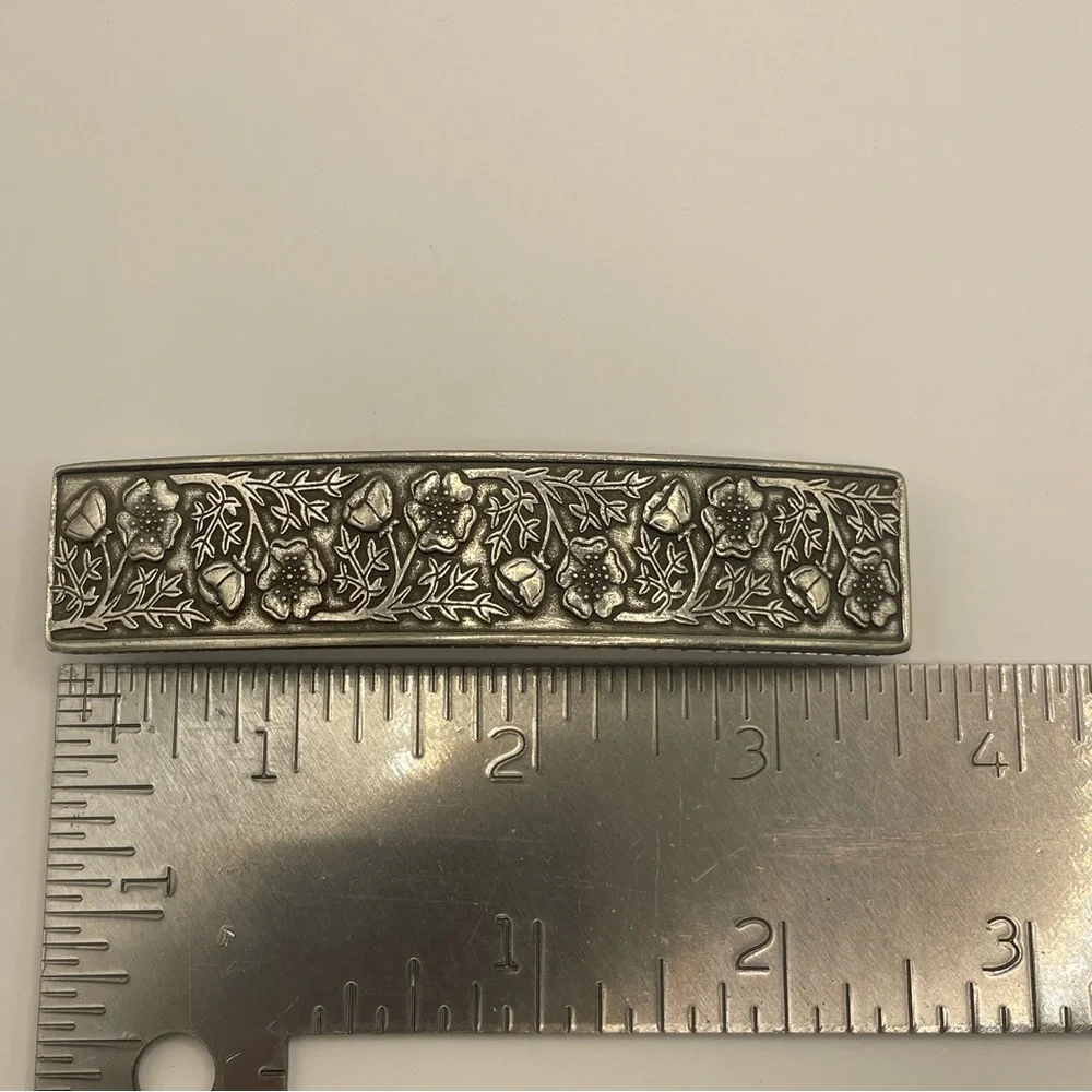 Danforth Pewter Wild Rose Large Barrette - Picture 5 of 5